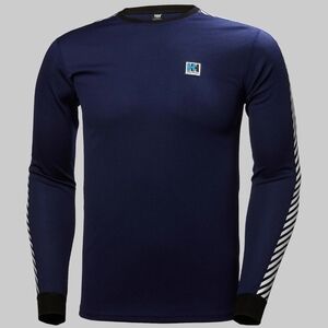 Helly Hansen Navy Long-Sleeve Crew with Striped Sleeve Detail Base Layer